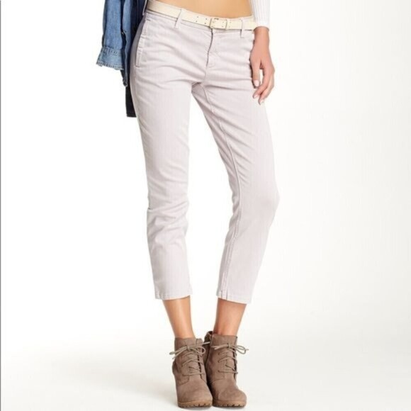 Level 99 Blush Pink Huvio Straight Leg Patrick Cropped Casual Chino Pants Sz 31 - Picture 1 of 13
